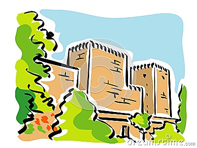 Granada (Alhambra) Vector Illustration