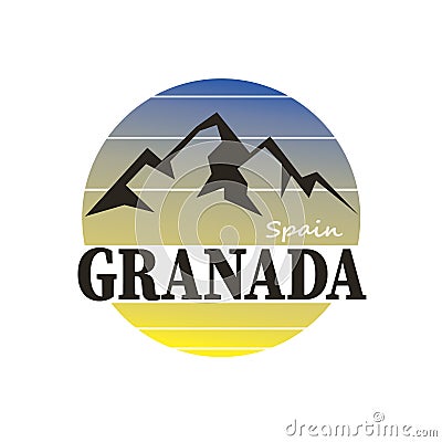 Granada Andalucia Espa a Europa Stamp Logo Icon Symbol Design. Vector Illustration
