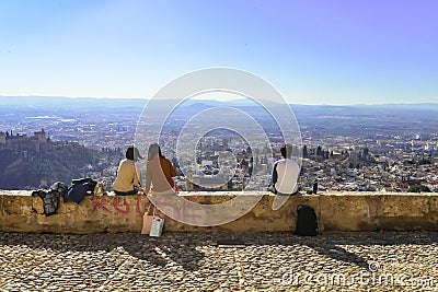 The viewpoint over Granada - Spain Editorial Stock Photo