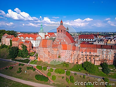 Granaries of Grudziadz at Wisla river Stock Photo