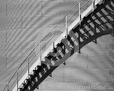 Granary silo staircase Stock Photo
