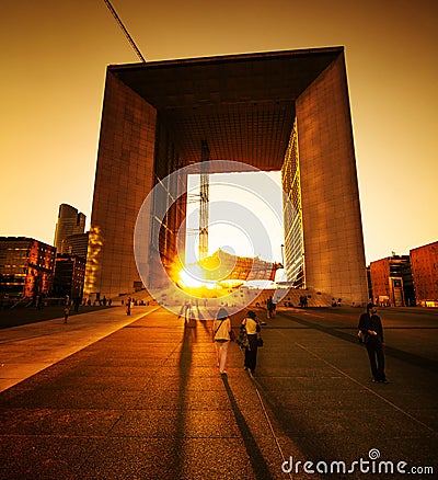 Grande Arche de la Defense Editorial Stock Photo