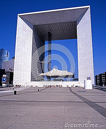 The Grand Arch, Paris. Editorial Stock Photo