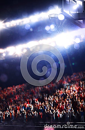 Grand basketball arena with spectators Stock Photo