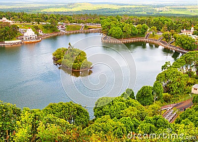 Grand Bassin crater lake on Mauritius. Stock Photo