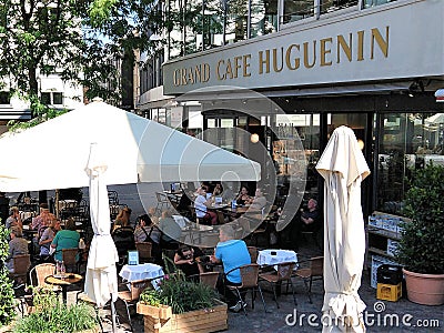 Grand Cafe Huguenin, Basel Switzerland, August 2019 Editorial Stock Photo