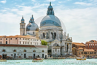 Grand Canal with Basilica Santa Maria della Salute, Venice, Italy Editorial Stock Photo