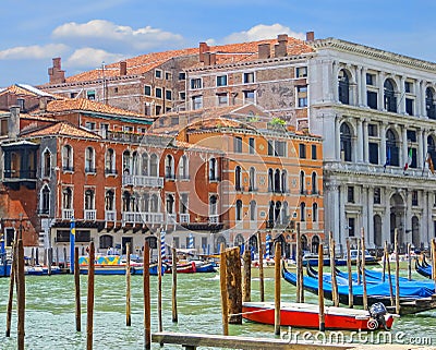 Grand Canal - Gondolas Editorial Stock Photo