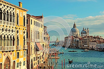 The Grand Canal seen from the Accademia Bridge, Venice Stock Photo