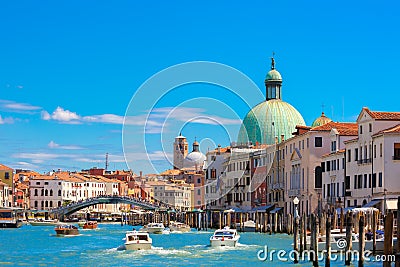 Grand canal in summer sunny day, Venice, Italy Stock Photo