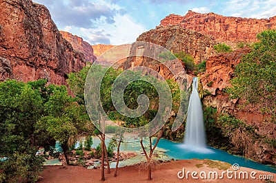 Grand Canyon, amazing havasu falls in Arizona Stock Photo