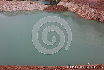 Grand Canyon, a beautiful green pond formed by nature with white rocks, minerals and sulfur, Unseen Thailand, Uttaradit. Stock Photo
