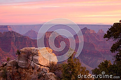 Grand Canyon from Bright Angel Viewpoint. Stock Photo