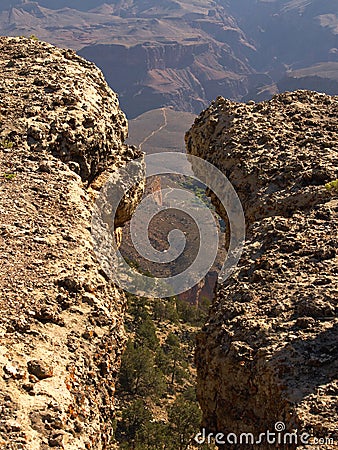 Grand Canyon crevasse Stock Photo