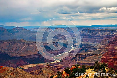 Grand Canyon in evening light. Stock Photo