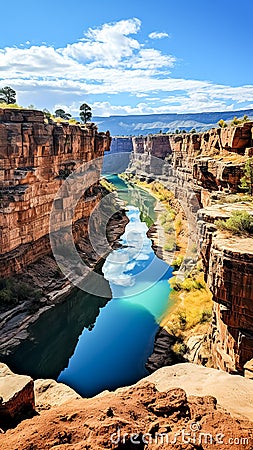 Grand Canyon Landscape, Colorado River, Grand Canyon National Park. Landscape concept. Generative AI. Stock Photo