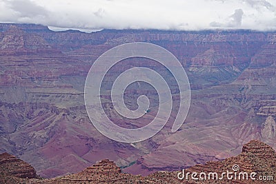Grand Canyon National Park, Arizona: The Grand Canyon under a low cloud cover Stock Photo
