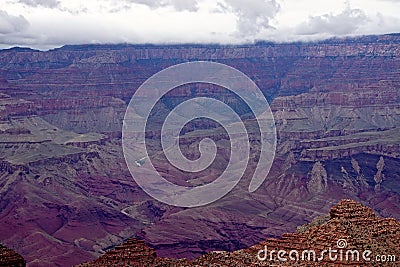 Grand Canyon National Park, Arizona: The Grand Canyon under a low cloud cover Stock Photo