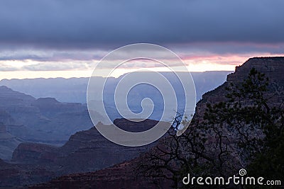 Sunrise over the Grand Canyon Arizona, USA Stock Photo