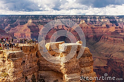 GRAND CANYON, USA - MAY 18, 2016: Scenic view Grand Canyon National Park, Arizona, USA. Tourist people Editorial Stock Photo