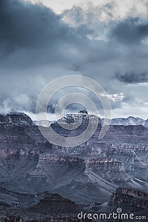 Grand Canyon Winter Scenery Stock Photo