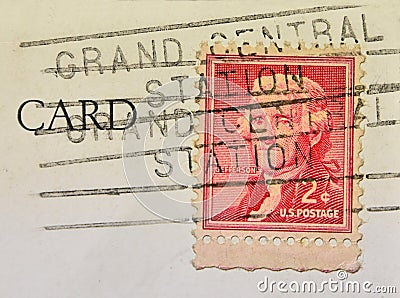 Grand Central Station New York Postmark Editorial Stock Photo