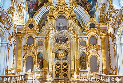 Grand Church of the Winter Palace, Hermitage Museum, St. Petersburg Editorial Stock Photo