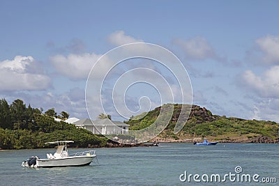 Grand Cul de Sac Bay at St. Barts, French West Indies Editorial Stock Photo