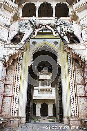 A grand entrance to an Indian Palace Stock Photo