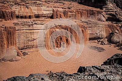 Grand Falls Chocolate Falls is northeast of Flagstaff, Arizona. Stock Photo