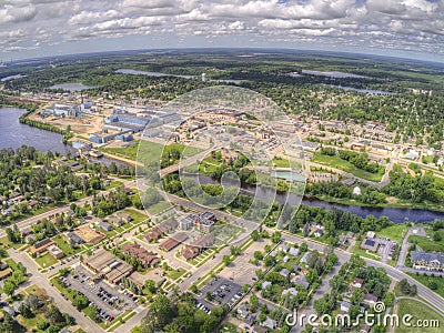 Grand Forks is a Large North Dakota Town on the Red River at the Intersection of Highway 2 and Interstate 29 one Hour south of the Stock Photo