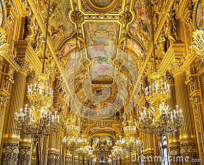 Grand Foyer Palais Garnier, Opera Paris France Editorial Stock Photo