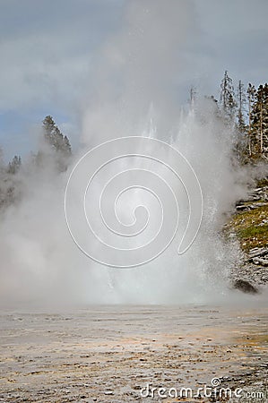 Grand geiser in Yellowstone National Park Stock Photo