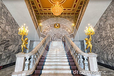 Grand marble staircase. Stock Photo