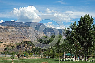 Grand Mesa and Riverbend Park Stock Photo