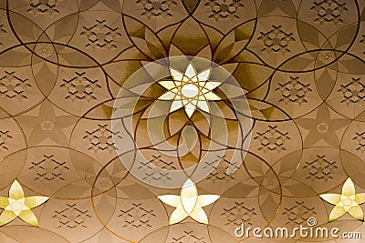 Grand Mosque Abu Dhabi wall decoration Stock Photo