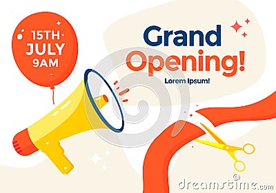 Grand opening banner Vector Illustration