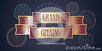 Grand opening banner Vector Illustration