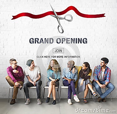 Grand Opening Ceremony Business Join Concept Stock Photo