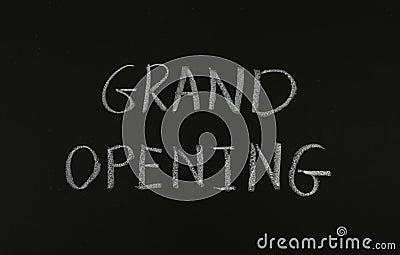 Grand opening drawing on blackboard Stock Photo