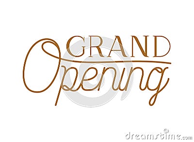 Grand opening label isolated icon Vector Illustration