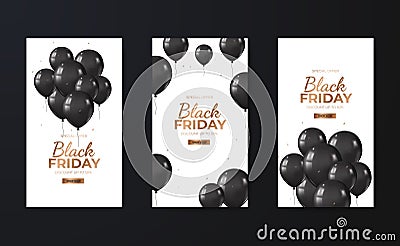 Grand Opening Social Media Stories Template with group flying balloon with white background Stock Photo