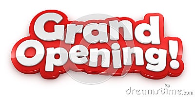 Grand Opening text banner on white background Stock Photo