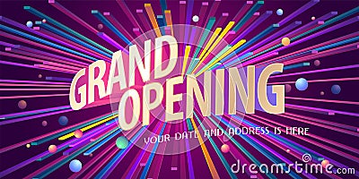 Grand opening vector background, banner Vector Illustration