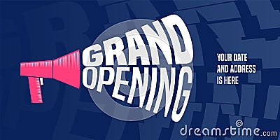 Grand opening vector banner Vector Illustration