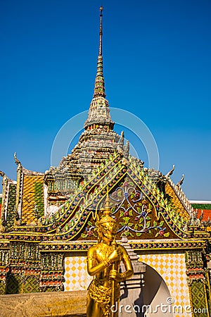 Grand palace Bangkok.Golden stupa and religious temples.THAILLAND Stock Photo