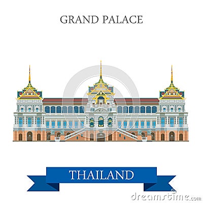 Grand Palace in Bangkok Thailand vector flat attraction travel Vector Illustration