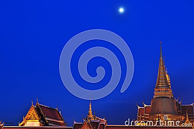 Grand palace at twilight in Bangkok Stock Photo