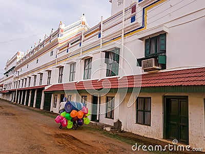 The grand palace in the village of Kanadukathan in Chettinadu Editorial Stock Photo