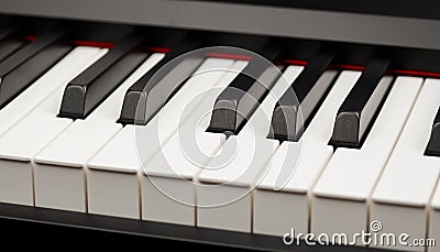 Grand piano ebony and ivory keys Stock Photo